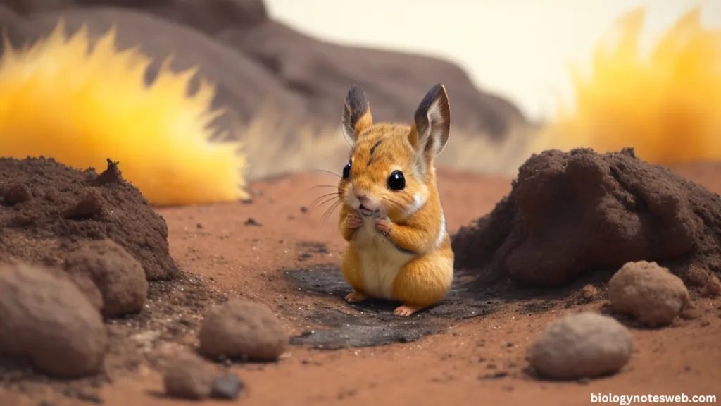 An adorable pika surrounded by scorched earth